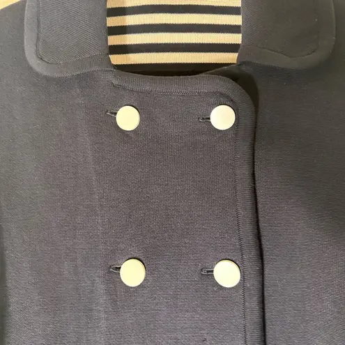 Tory Burch  Navy Sailor Nautical double breasted cotton button down jacket XL - Image 6