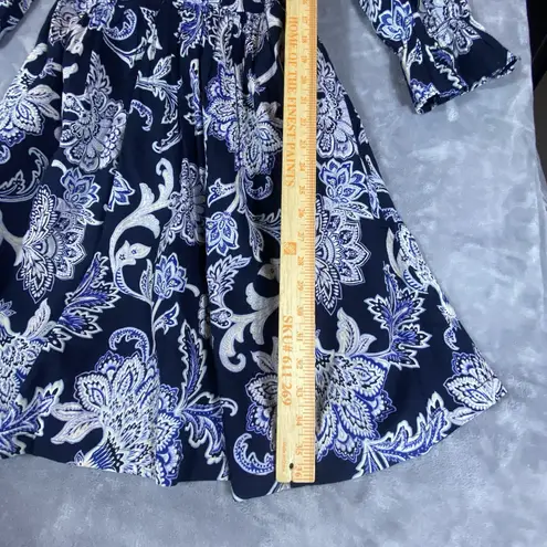 Fat Face Womens Dress Sz 8 Blue Floral Summer V