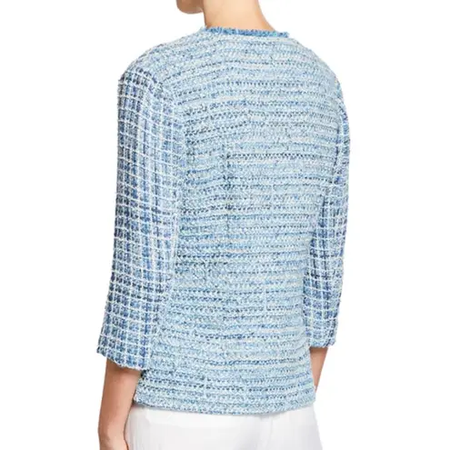 Nic+Zoe Under The Sea Tweed Fringed Jacket size S