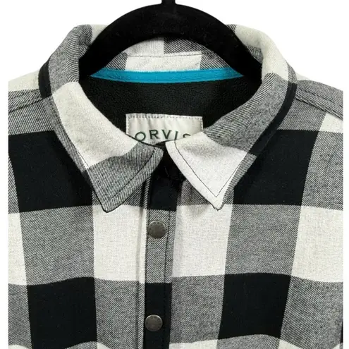 Orvis Fleece Lined Button Down Shirt Jacket Shacket Buffalo Plaid Size Medium - Image 6