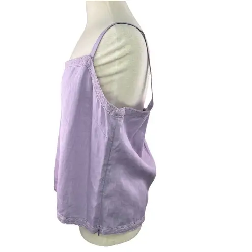 Dana Buchman 16 Linen Purple 2 Pc Button Up Shirt and Cami Twinset Washable