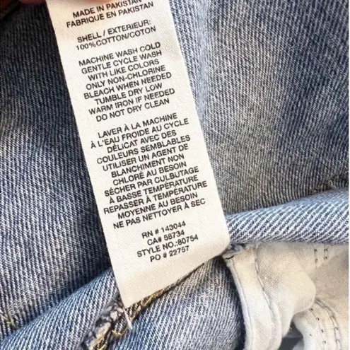 Avec Les Filles Distressed Raw Hem Straight Leg Jeans Size 31 NEW Medium Blue