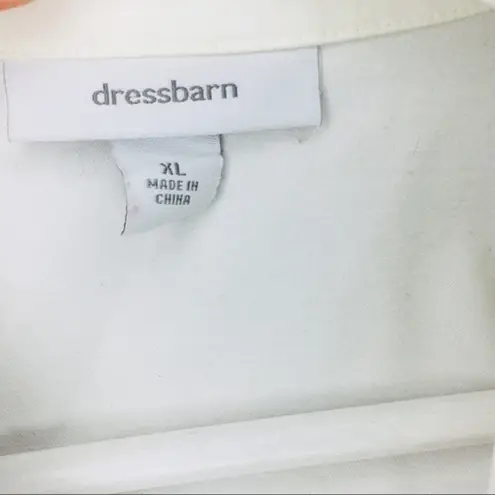 Dressbarn Three Button Front Short Sleeves Blazer Womens Size XL White Work