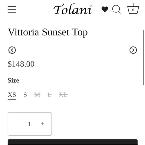 Tolani NWT Collection Vittoria Top Generous Size XS