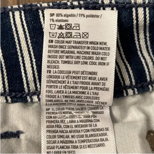 American Age Women’s American Eagle Blue White Denim Next Level Stretch Hi Rise Shorts 10