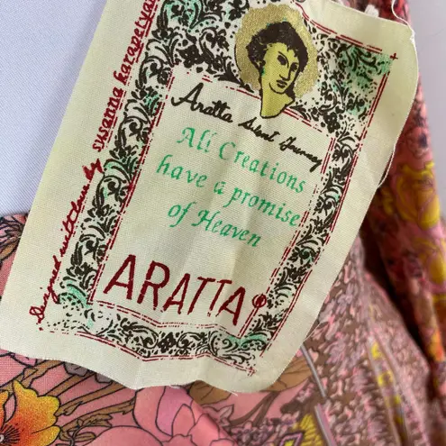 Aratta Silent Journey Feelings Dress Boho Bell Sleeve Medium Pink