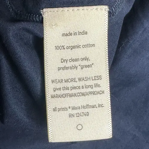 Mara Hoffman Margot Embroidered Organic Cotton Blouse Navy Size XS