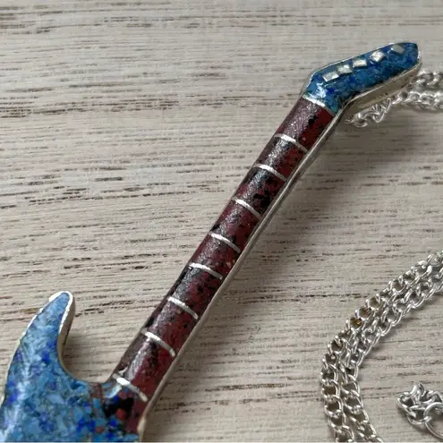 RARE Navajo Signed JB Denim Lapis Pendant Native American Jewelry Santo D Pueblo Blue