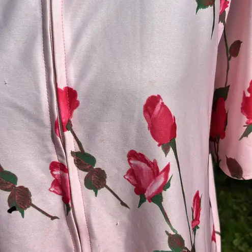 Fabulous Vintage Floral Rose Pink Robe Loungewear House Dress
