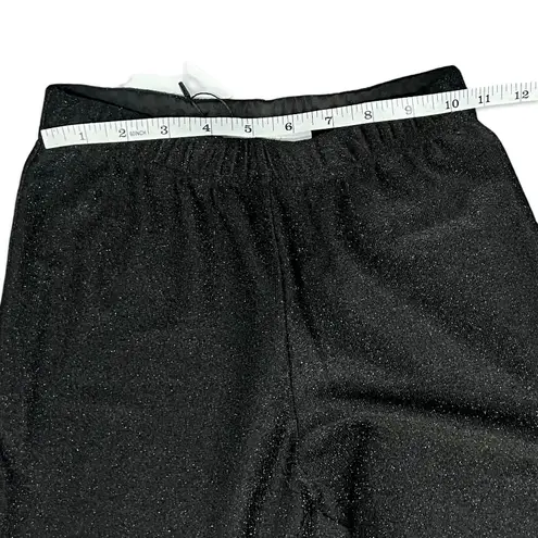 Sleeper Black Sparkle Glitter High Waist Stretchy Wide Flare Pants sz XS NEW Tag