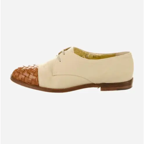 Bottega Veneta Canvas Oxfords Beige and Brown Woven Shoes