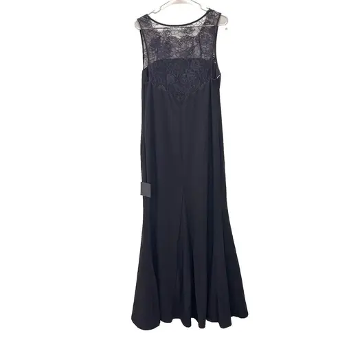 NWT Lulus True Passion Black Lace V Back Sleeveless Mermaid Maxi Dress Size 1X