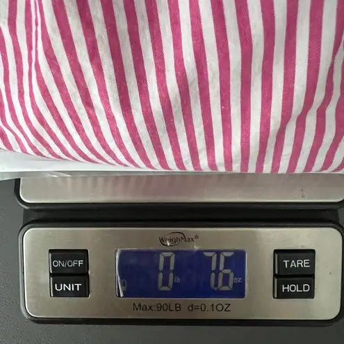 Free Assembly Striped Long Sleeve Ruffle Hem Womens Cotton Top Size XL Pullover Pink