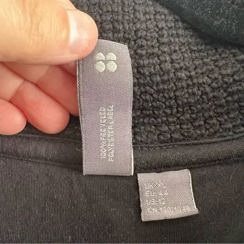 Sweaty Betty Women’s Restful Boucle Half Zip Black Sweatshirt Size 12 / XL
