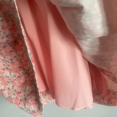 Endless Rose NWT Pink Floral Textured Bow Tie Mini Dress Square Neck Size Large - Image 8