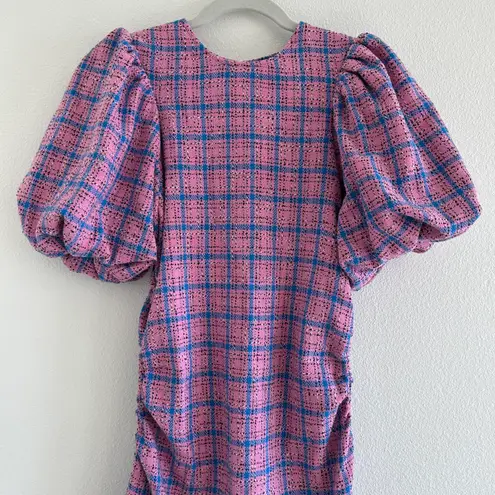 Ganni Check Suiting Mini Dress