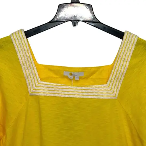 Boden USA Boden Dress Tunic Women's Size 14R Yellow Embroidered Beach Resort Wear Comfort