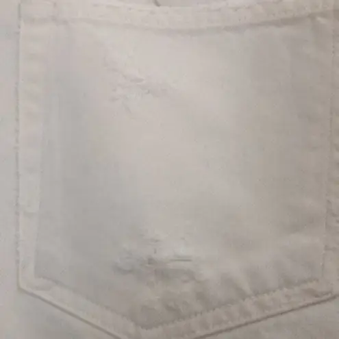 Jean Atelier Women’s Size 28 High Rise Flip Waist Distressed Denim Jeans White