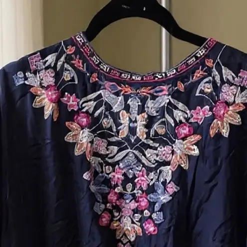 Johnny Was Poncho Top Navy Biya Alia NWT RARE