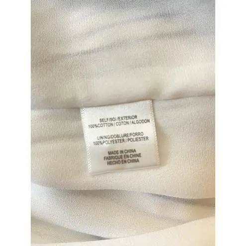 Charles Henry XS Off Shoulder‎ Midi Dress White Blue Stripe Belted Cotton Lined