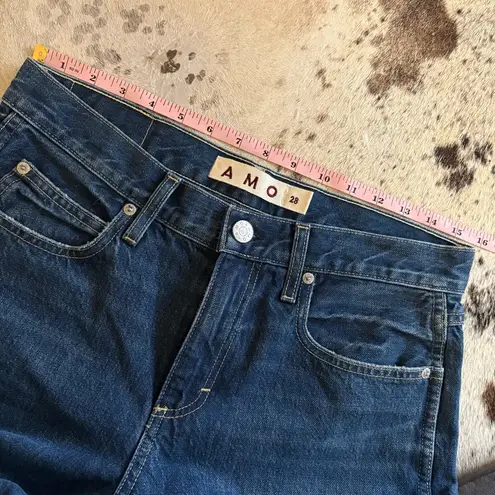 AMO Libby High Rise Crop Straight Leg Jeans Size 28 Blue