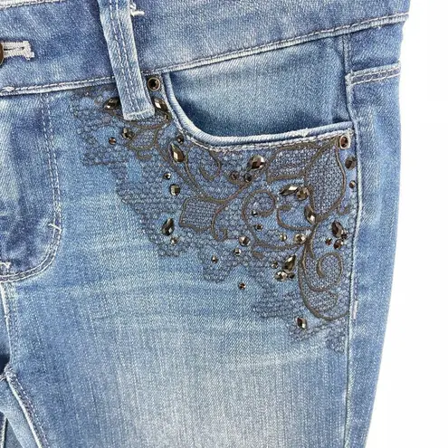 White House | Black Market  WHBM embroidered jeweled skinny jeans 0 0R