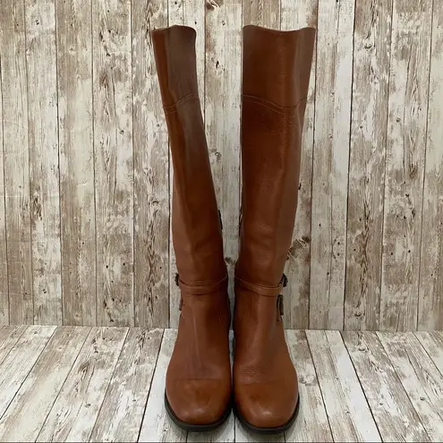 Marc Fisher Brown Leather Tall Riding Boots Size 10M