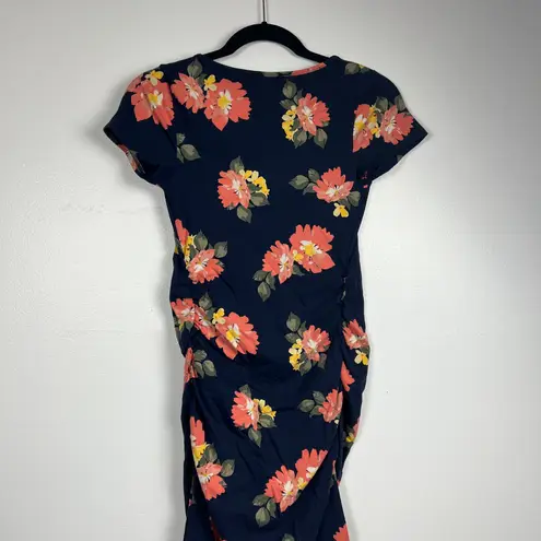 Isabel Maternity Blue Floral Print Short Sleeve T