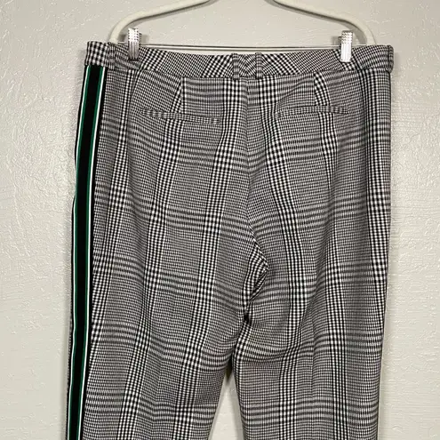 Hugo Boss Women 12 Black White Houndstooth Torominala Glen Plaid Ankle Trousers
