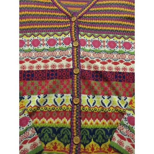 MAK B BY MAK LONG MULTI COLOR CARDIGAN SWEATER SIZE SMALL
