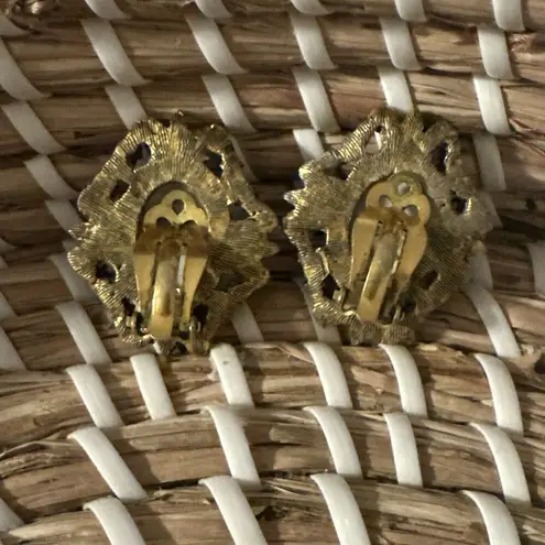 Handmade Limoges 1940s Hand Painted VTG Cameos Clip Earrings Pat 156492