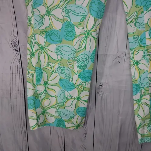 Lilly Pulitzer Lilly Pultizer Guava Green Floral And Crab Print Women's Capri's Size 4 Vintage