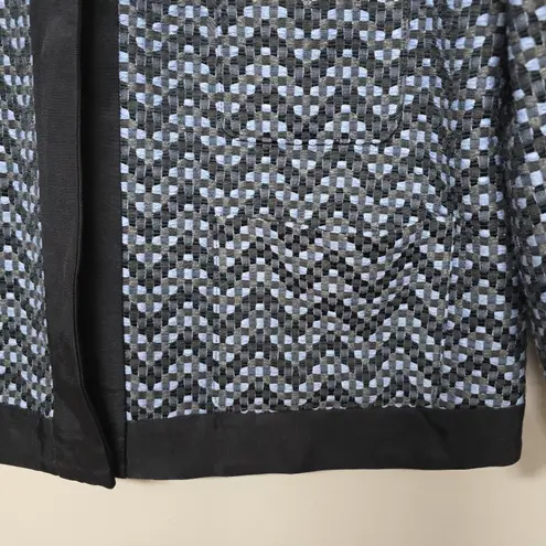 Armani Collezioni Women Jacquard Zig Zag Wool Blend Jacket Sz 10 Office Academia