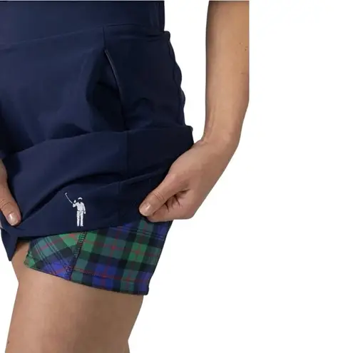 William Murray Spinner Golf Skort Tartan Plaid Shorts Navy Blue Size XL