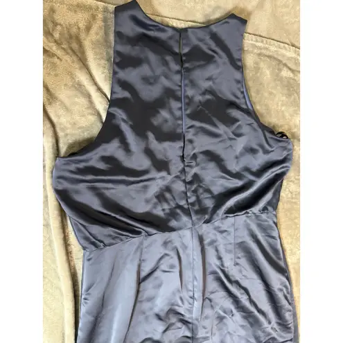 NWT Dessy Collection Size 18 R1 Midnight Navy Blue Keyhole Back Dress Gown FLAW