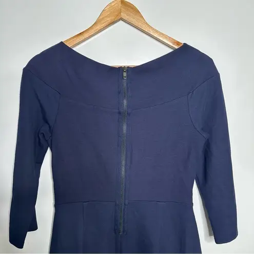 Bailey 44 Anthropologie Navy Ina Boatneck 3/4 Sleeve Dress Size Small
