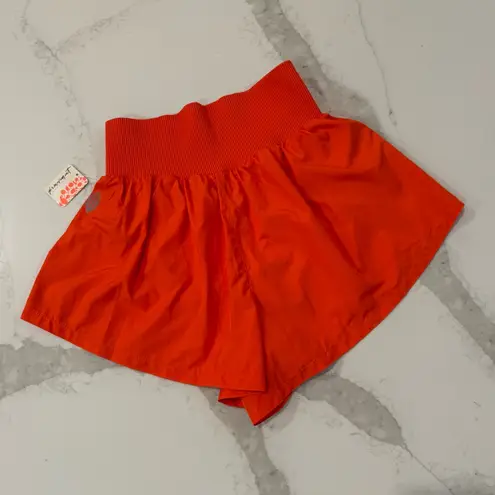Free People Movement NWT Carpe Diem High Waisted Shorts Women’s Large Scarlet Orange