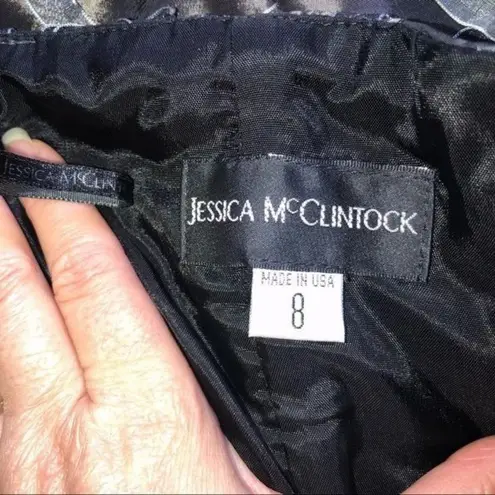 Jessica McClintock Vintage 90’s Pewter Strapless Dress Small or Extra Small