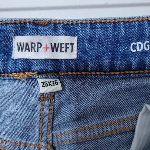 Warp + Weft Jeans Distressed Button Fly CDG Paris Cigarette Size 25x26 Blue