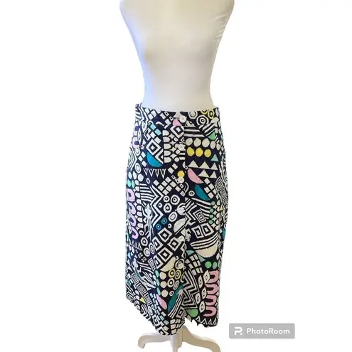 Tori Richard 's Art Gecko Raven MIDI Skirt Size 4 - Navy - Image 4