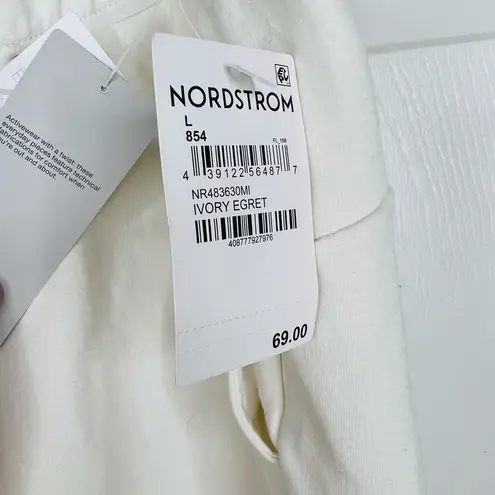 Zella  Women's Downtown Sport Ankle Pants Size L in Ivory Elastic Waist Casual