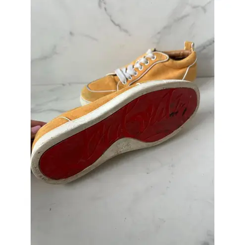 Christian Louboutin  Women's Yellow Suede Red Bottom Sneakers Size 37