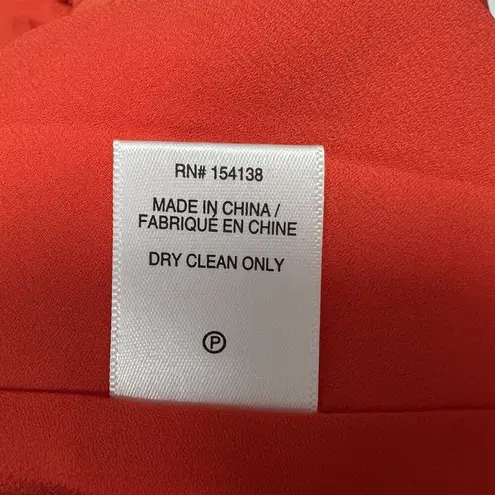 STAUD Prismatic Dress with cut-out Side Slit Off Shoulder Papaya Orange Size 6