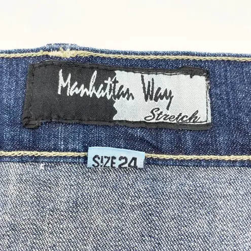 Manhattan Way Women Skirt Plus Size 24 Stretch Denim Mini Y2K Streetwear Indie Blue