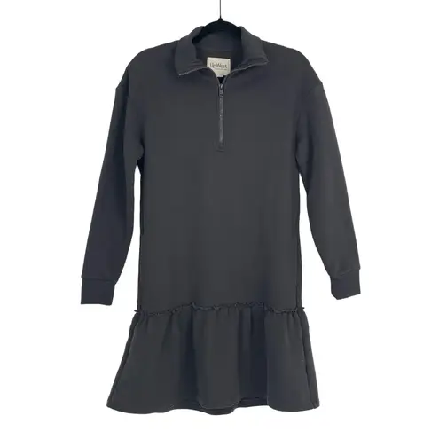UpWest Womens‎ Dark Grey Long Sleeve 1/4 Zip Sweatshirt Mini Dress Extra Small Gray Size XS