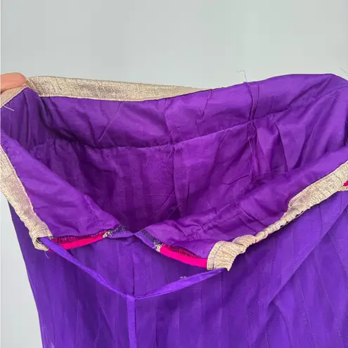 Handmade Traditional Indian Lehenga Choli Set Net Skirt with Dupatta Embellished Trim Med