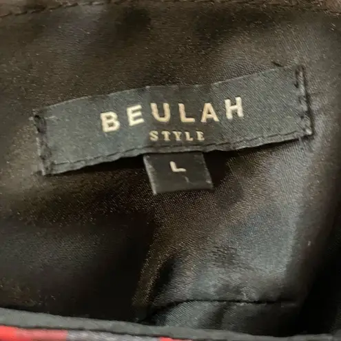 Beulah Red Black Stunning Runway Ruffle V-neck Dress Size L