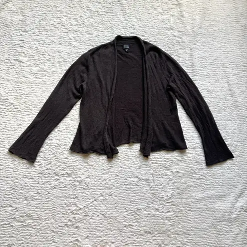 Eileen Fisher  Silk Cashmere Cardigan S Chocolate Brown Open Front Flare Sleeve thumbnail 8