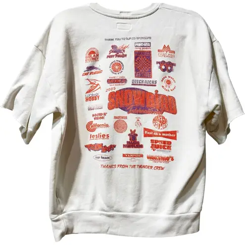 MOTHER Denim Drop Square Racing Graphic Cotton White Crewneck Sweatshirt XS