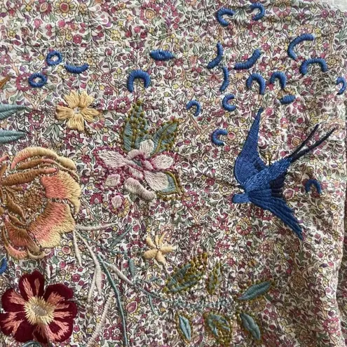 Johnny Was heavily embroidered Indalo Pintuck Blouse RARE (oversized)